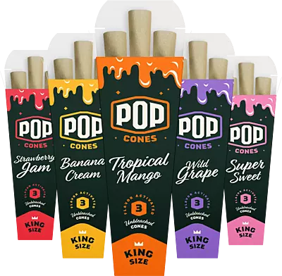 Pop Cones King Size Pre-Rolled Cones 3ct (Box of 24)