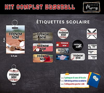 Étiquettes thématique  Baseball
