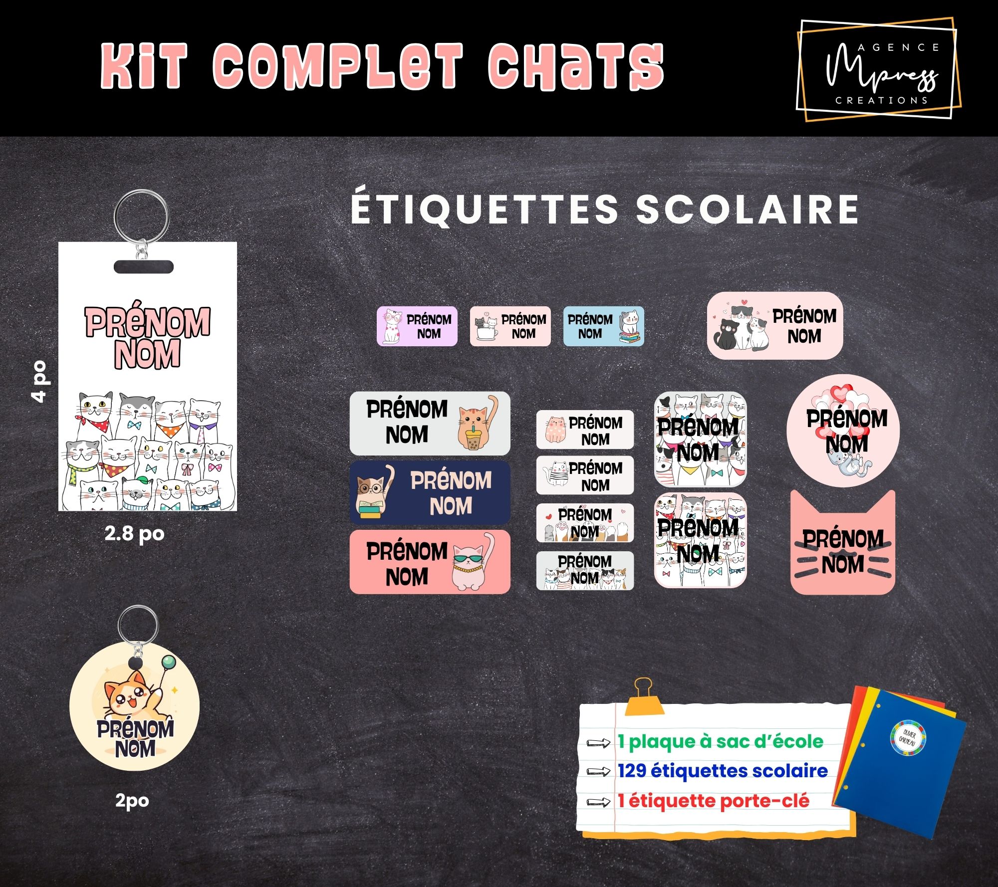 Étiquettes thématique Chat Étiquettes thématique Chat