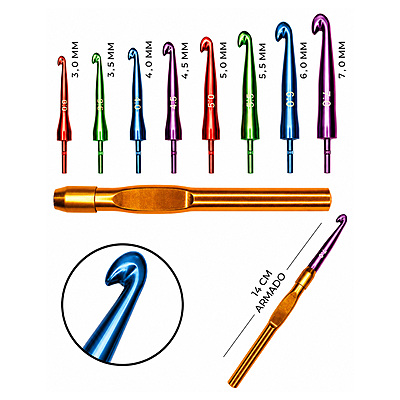 Kit De Agujas Crochet A013 Estuche X 8 Piezas Intercambiables Kit De Agujas Crochet A013 Estuche X 8 Piezas Intercambiables