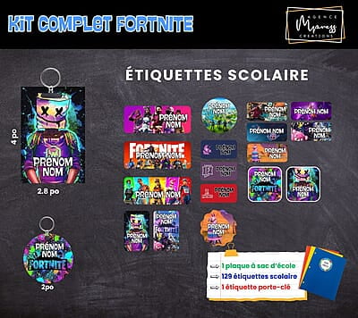 Étiquettes thématique Fortnite Étiquettes thématique Fortnite