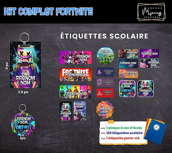 Étiquettes thématique Fortnite Étiquettes thématique Fortnite