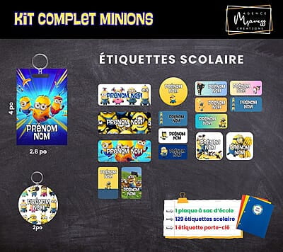Étiquettes thématique Minions Étiquettes thématique Minions
