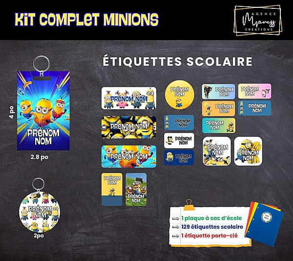 Étiquettes thématique Minions Étiquettes thématique Minions