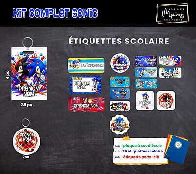 Étiquettes thématique Sonic et Shadow