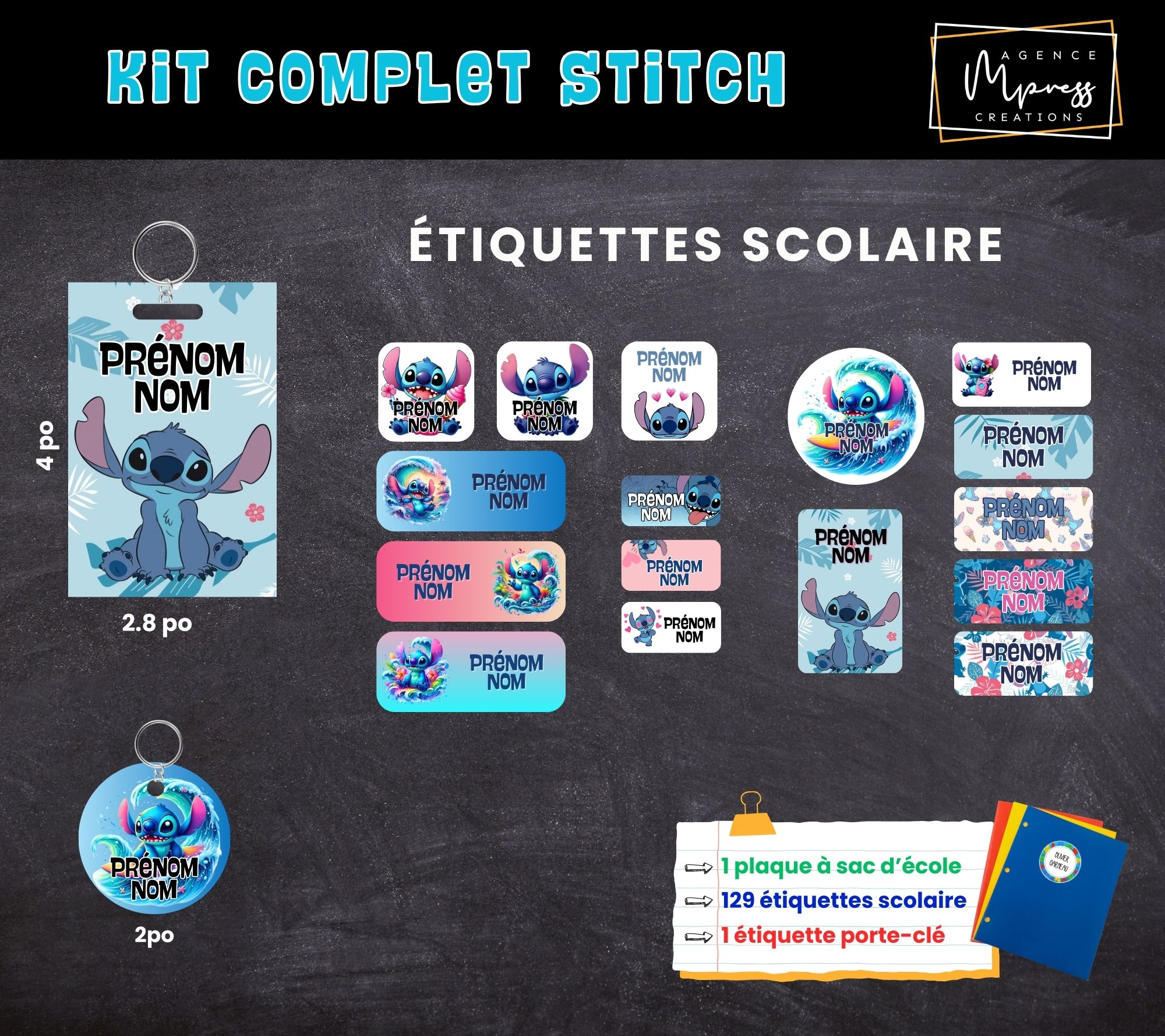 Étiquettes thématique Stitch Étiquettes thématique Stitch