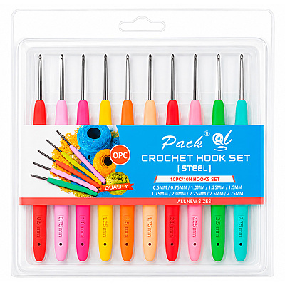 Kit X10 Piezas Aguja Crochet Mango Silicona 0.5Mm-2.75Mm Kit X10 Piezas Aguja Crochet Mango Silicona 0.5Mm-2.75Mm