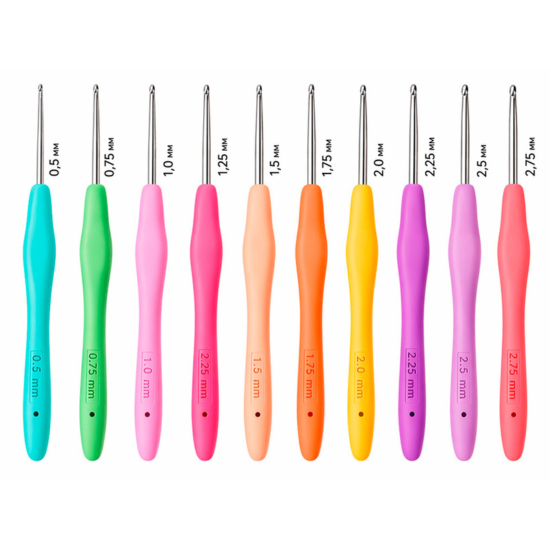 Kit X10 Piezas Aguja Crochet Mango Silicona 0.5Mm-2.75Mm Kit X10 Piezas Aguja Crochet Mango Silicona 0.5Mm-2.75Mm