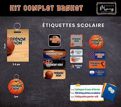 Étiquettes thématique Basketball Étiquettes thématique Basketball