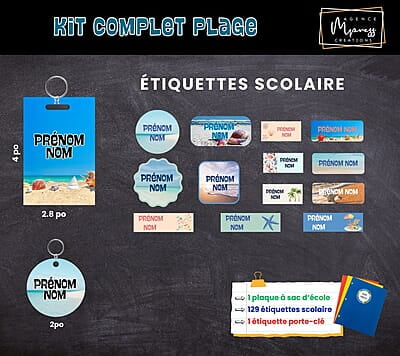 Étiquettes thématique Plage Étiquettes thématique Plage