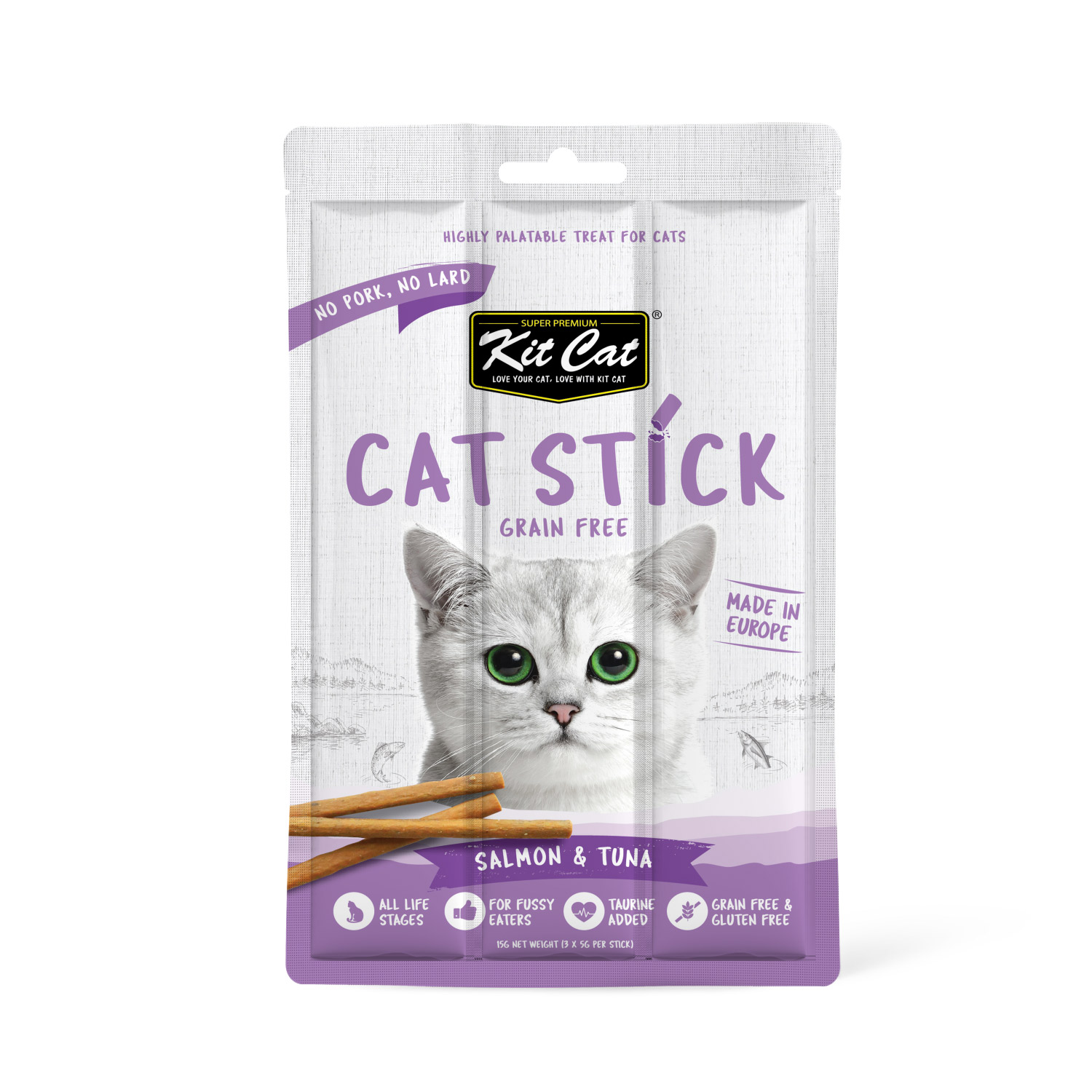 Kit Cat Grain Free Cat Stick Salmon & Tuna 15g Kit Cat Grain Free Cat Stick Salmon & Tuna 15g