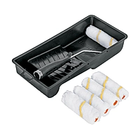 Kit de rodillo para pintar, 4' (maneral, charola y felpa) - KIT-ROPI-420N / 15023
