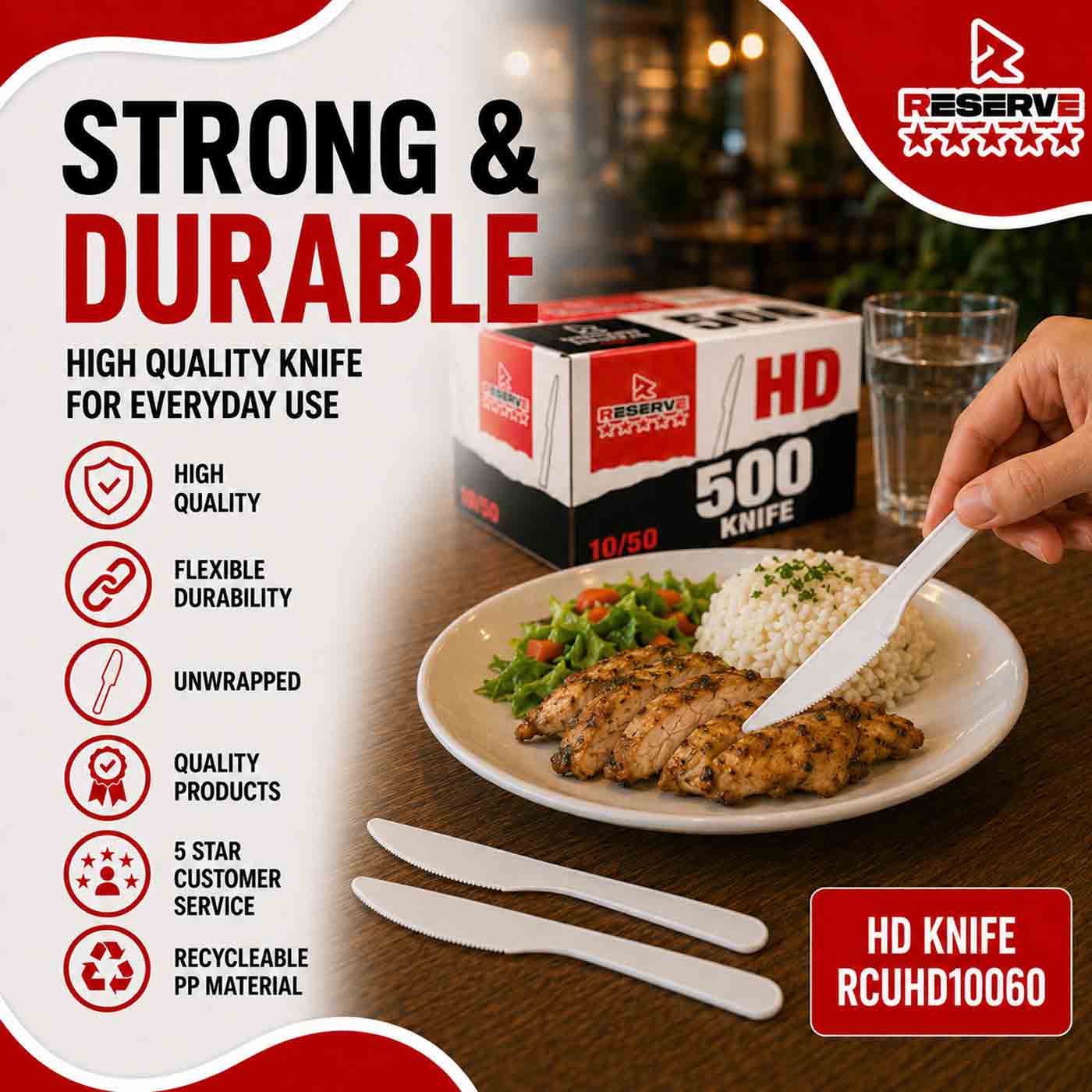 Wrapped Reserve Combo Knife, Fork & Napkin 10/50