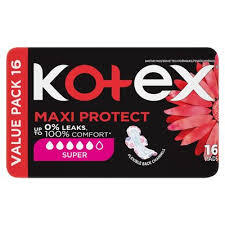Kotex Maxi Thick Pads - Super 16 Pack Plus Wings, Value Pack