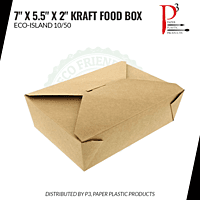 Eco-Island Kraft Food Box 7" x 5.5" x 2" BIO#8 45oz 6/50