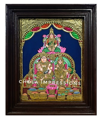 Kubera Lakshmi Tanjore Painting - Medium Size Kubera Lakshmi Tanjore Painting - Medium Size