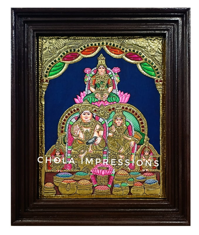 Kubera Lakshmi Tanjore Painting - Medium Size Kubera Lakshmi Tanjore Painting - Medium Size