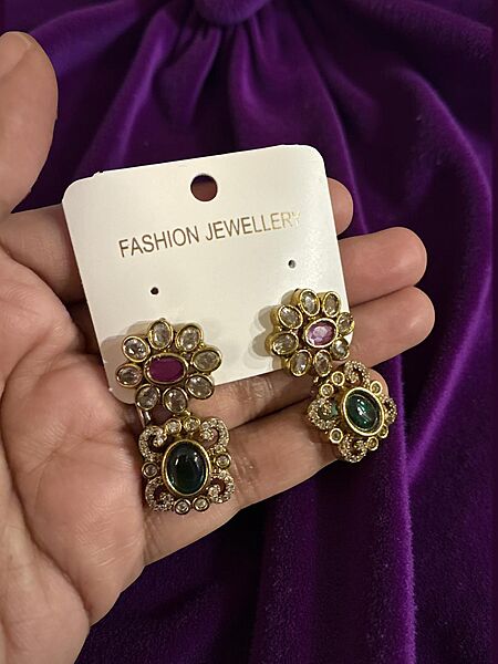 Kundan drops - Medium size