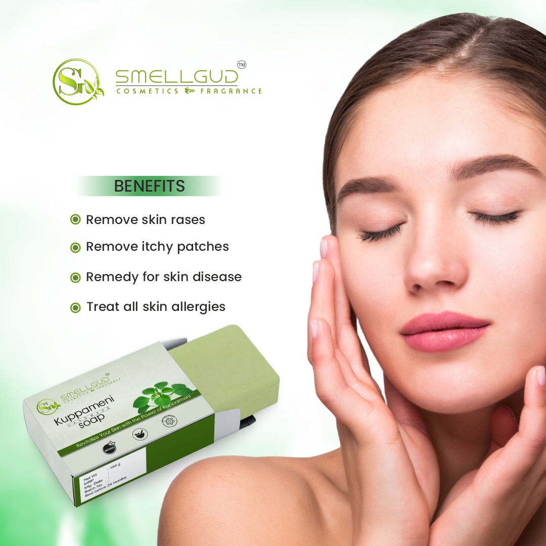 SMELLGUD KUPPAIMENI LUXURY HAND MADE BATH SOAP TREATS SKIN IRRITATION| ANTI FUNGAL PROPERTIES|100 GM EACH