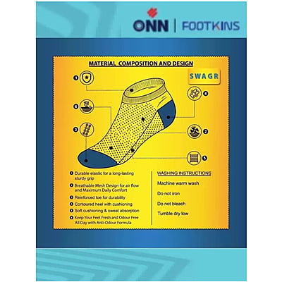 ONN High Ankle Length Full Terry Fashion Socks for Men