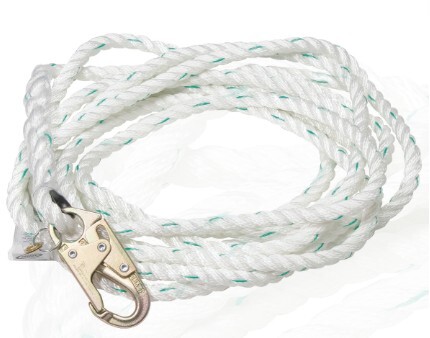 L201050-2 50ft 5/8in (16mm) Poly-dac Vertical Lifeline, 2 Snap Hooks