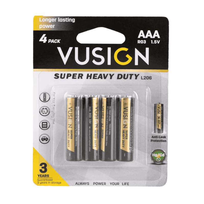 DELI VUSIGN L206 SUPER HD LR03 BATTERY AAA - PKT/4PCS