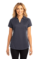 L574 PLAYERA POLO DAMA MC PORT AUTHORITY DIGI HEATHER PERFORMANCE