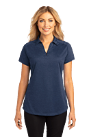 L574 PLAYERA POLO DAMA MC PORT AUTHORITY DIGI HEATHER PERFORMANCE