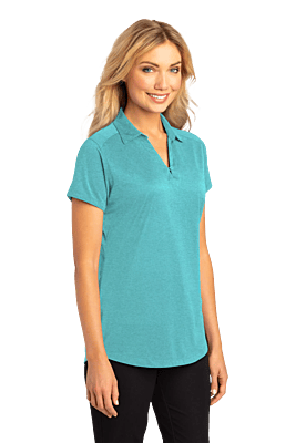 L574 PLAYERA POLO DAMA MC PORT AUTHORITY DIGI HEATHER PERFORMANCE