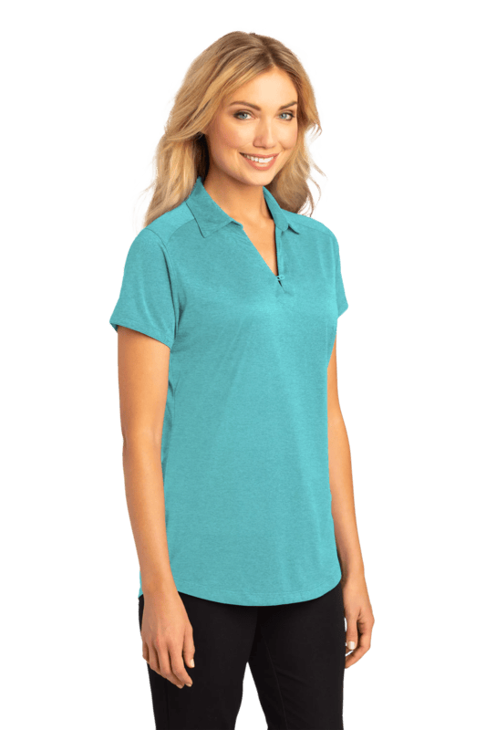 L574 PLAYERA POLO DAMA MC PORT AUTHORITY DIGI HEATHER PERFORMANCE