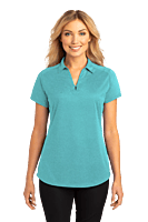 L574 PLAYERA POLO DAMA MC PORT AUTHORITY DIGI HEATHER PERFORMANCE