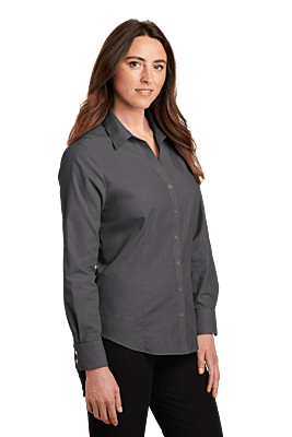L640 CAMISA DAMA ML PORT AUTHORITY CROSSHATCH 