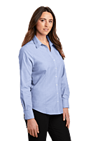 L640 CAMISA DAMA ML PORT AUTHORITY CROSSHATCH 