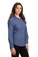 L640 CAMISA DAMA ML PORT AUTHORITY CROSSHATCH 