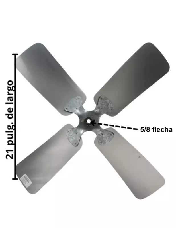 Aspa De Aluminio Para Central Carrier, 4Hojas, 21 X 5/8 Pulgada, Rotacion Cw - La01Ew-021
