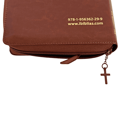 La Biblia Latinoamérica de Lujo Marrón / Letra Grande / Imitación piel / Cierre e Índice- Caja de 16 unidades