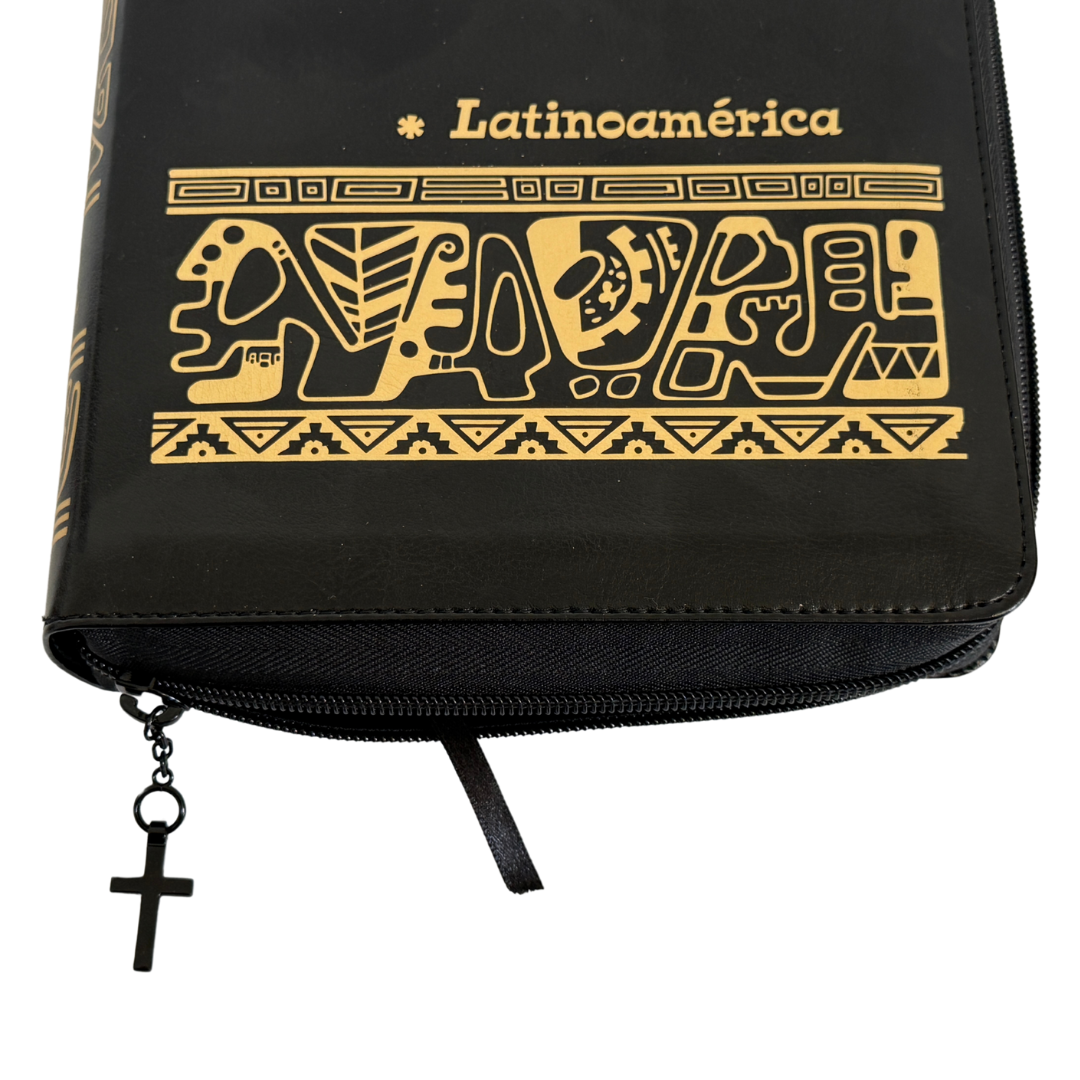 La Biblia Latinoamérica de Lujo Negra, Letra Grande, Imitación piel, Cierre e Índice