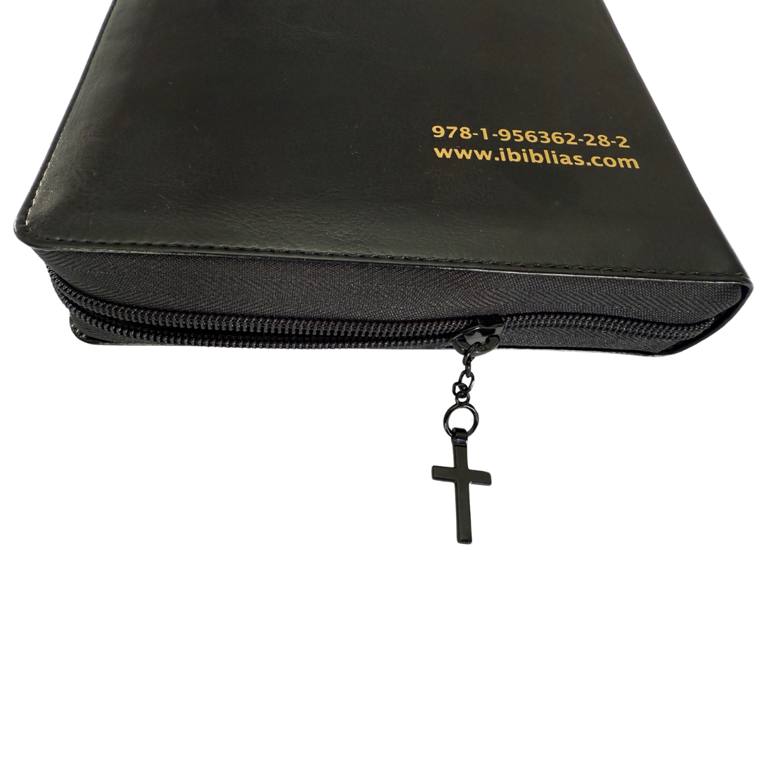 La Biblia Latinoamérica de Lujo Negra, Letra Grande, Imitación piel, Cierre e Índice