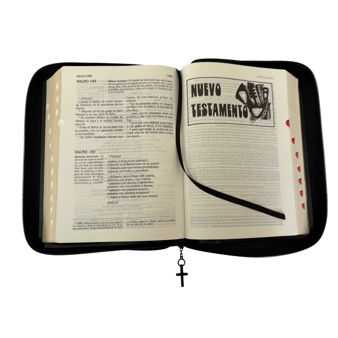 La Biblia Latinoamérica de Lujo Negra, Letra Grande, Imitación piel, Cierre e Índice