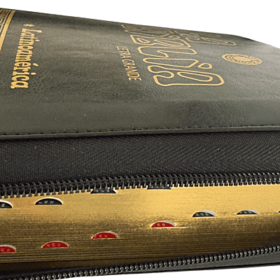 La Biblia Latinoamérica de Lujo Negra, Letra Grande, Imitación piel, Cierre e Índice