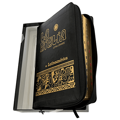 La Biblia Latinoamérica de Lujo Negra, Letra Grande, Imitación piel, Cierre e Índice
