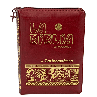 La Biblia Latinoamérica de Lujo Rojo / Letra Grande / Imitación piel / Cierre e Índice - Caja de 16 unidades