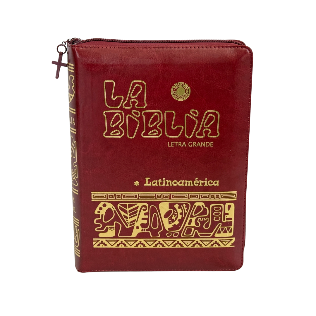 La Biblia Latinoamérica de Lujo Rojo, Letra Grande,  Imitación piel, Cierre e Índice