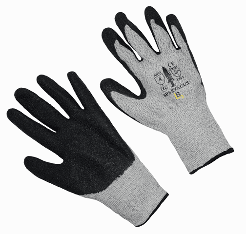 HPPE,Cut resistant glove,latex crinkle coated, ANSI cut 4