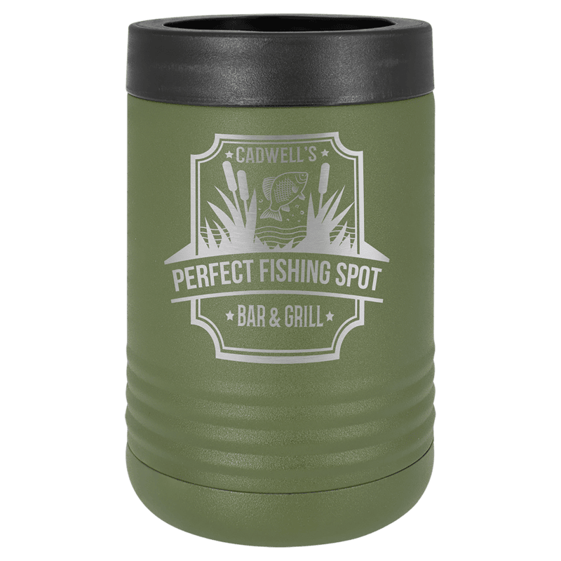 Laser Engraved Polar Camel Olive Green Beverage Holder