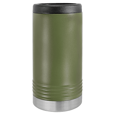 Laser Engraved Polar Camel Olive Green Slim Beverage Holder