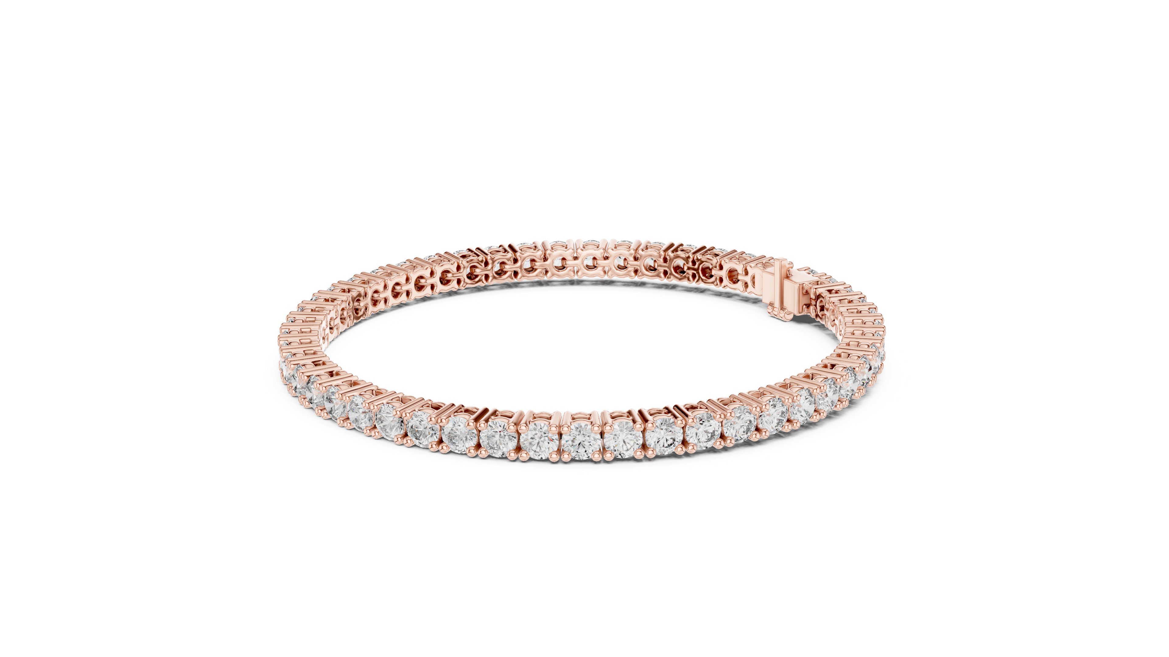 Round tennis bracelet prong setting