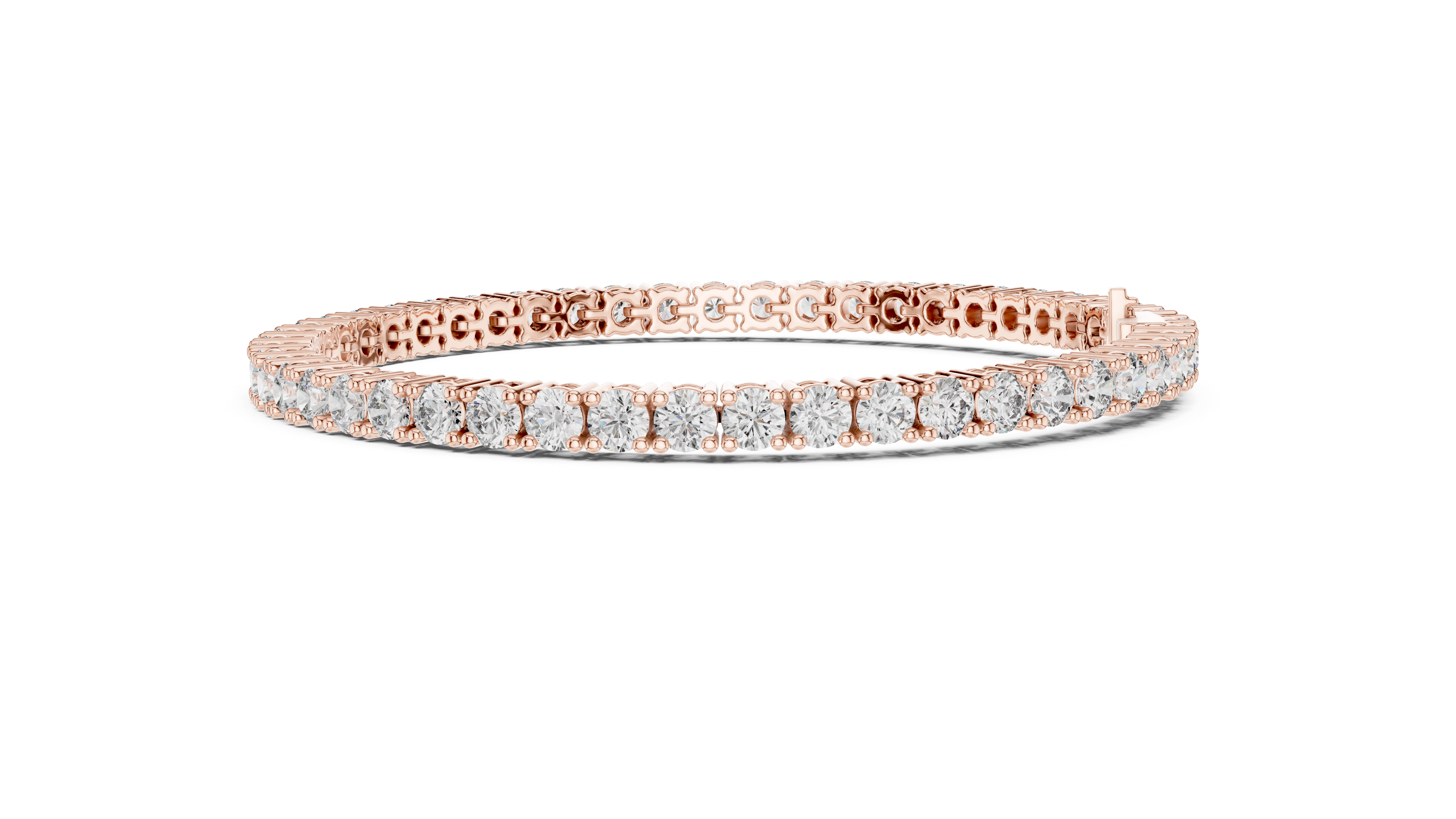 Round tennis bracelet prong setting