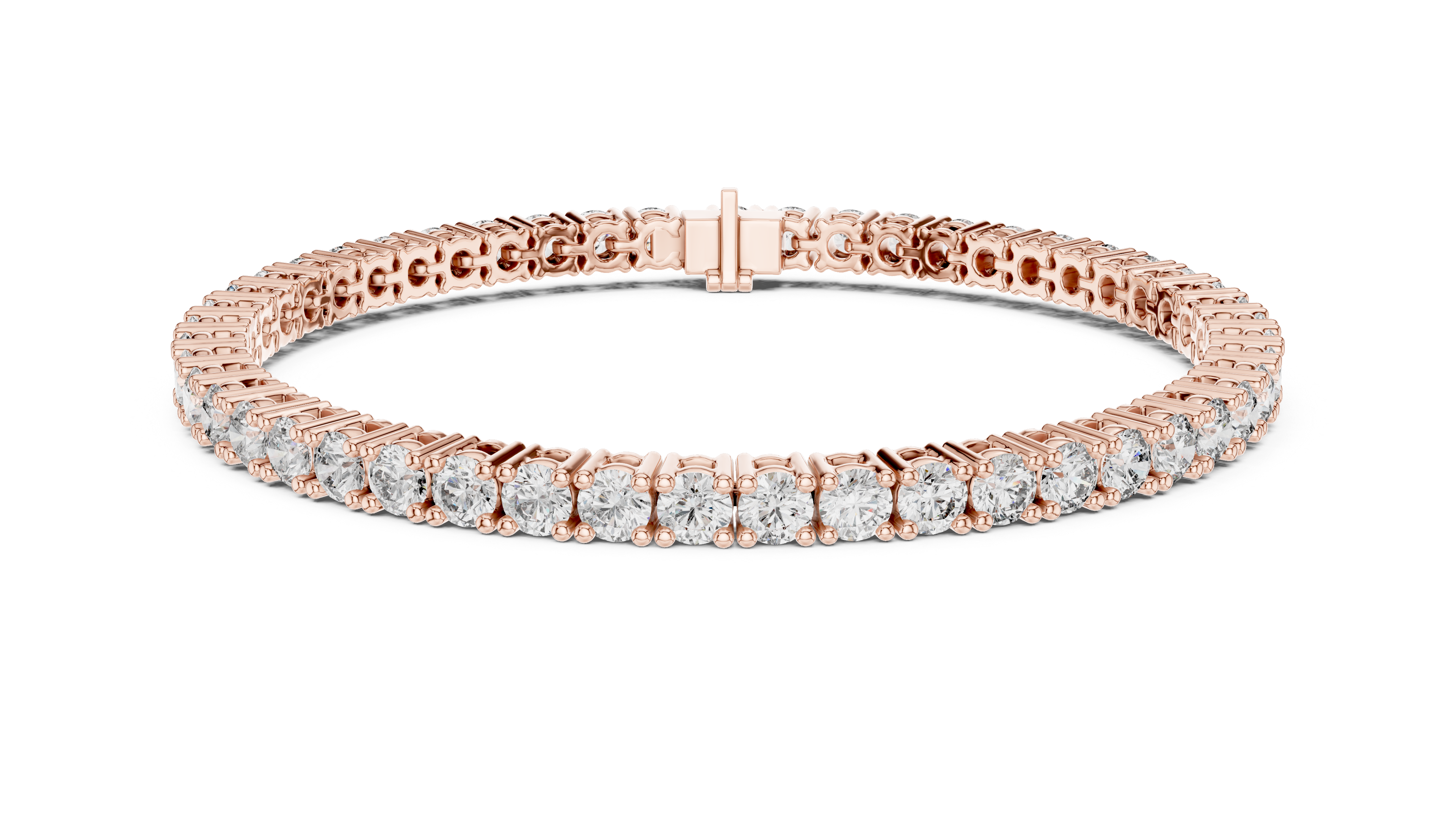 Round tennis bracelet prong setting
