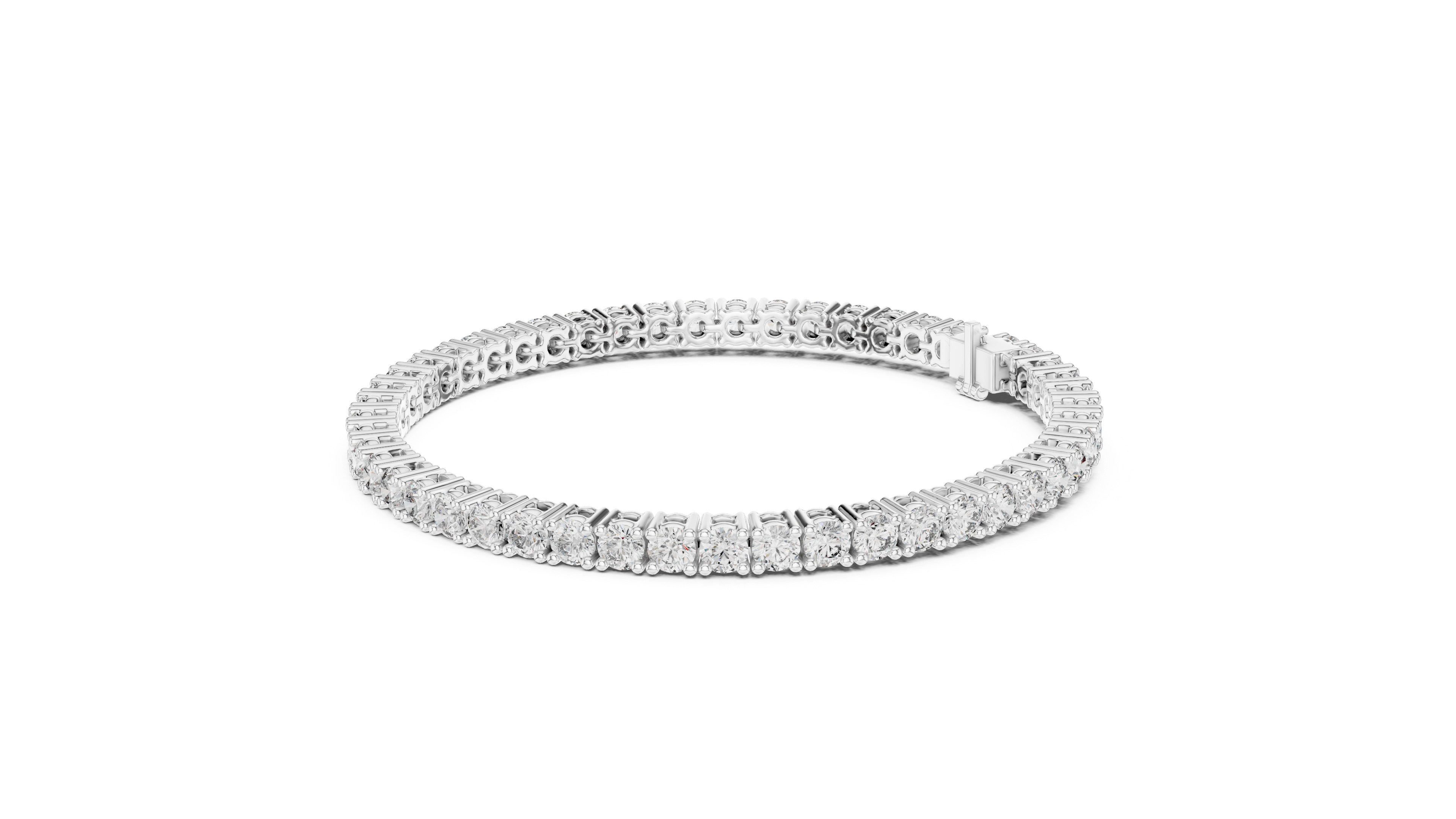 Round tennis bracelet prong setting
